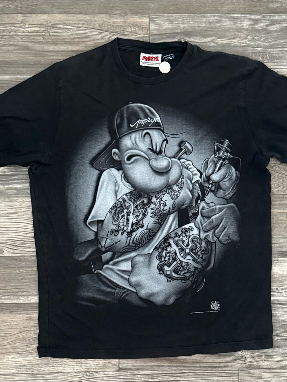 Vintage 2009 Springfield Popeye the Sailor Man Tattoo Graphic Tee M